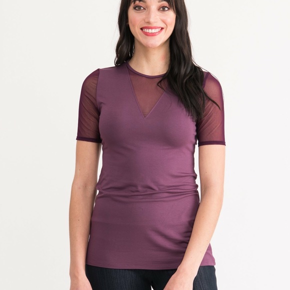 Agnes & Dora Tops - A&D Sheer V-Neck Tee